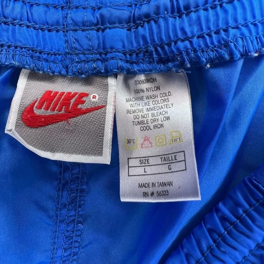 Nike Windbreaker Sweatpants 90s Mens Size Large Gray Tag Blue Vintage - Picture 4 of 9